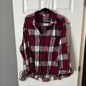 Red Plaid Button-Up Shirt sold Navy Flannel XXL